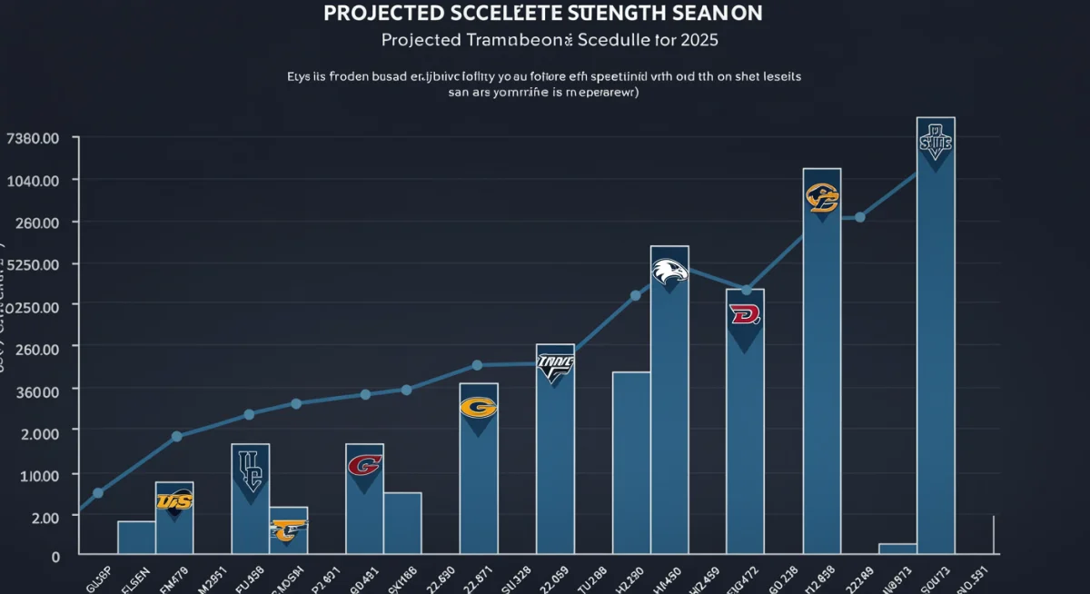 Bar chart illustrating 2025 NFL team schedule strengths and weaknesses