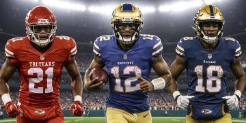 Three promising NFL rookies in action, ready for immediate fantasy football impact in 2025.