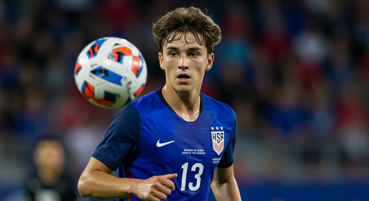 American soccer player demonstrating advanced ball control during a game