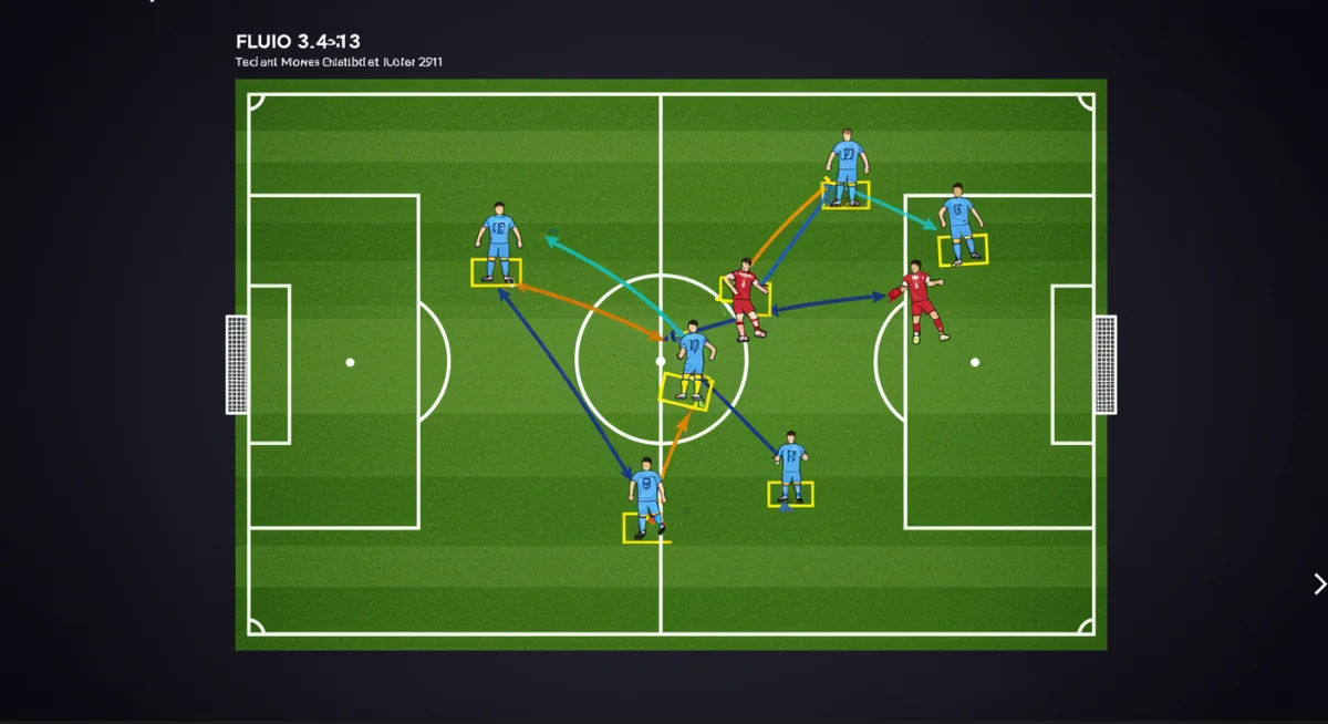 Dynamic graphic showing tactical football formation change