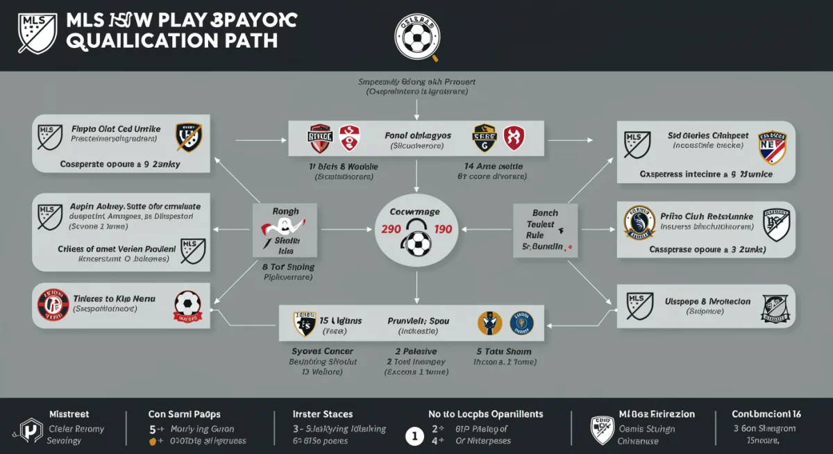 Flowchart detailing the new MLS playoff qualification pathway for the 2025 season, illustrating key rule modifications.