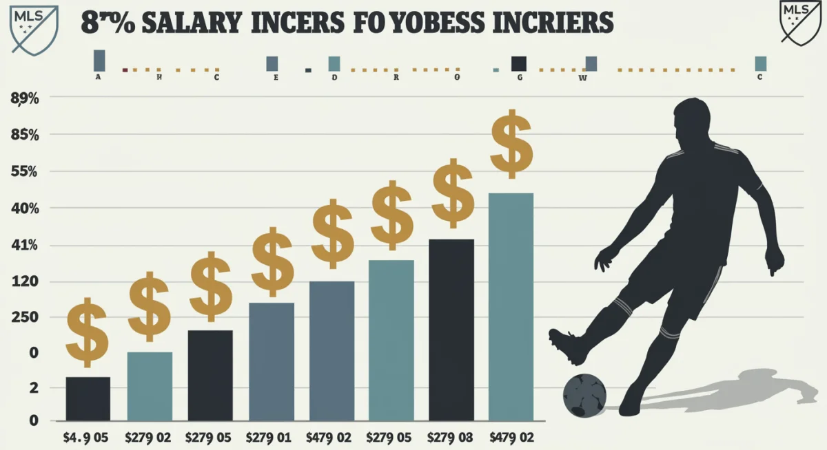 Infographic showing an 8% MLS player salary increase for 2025