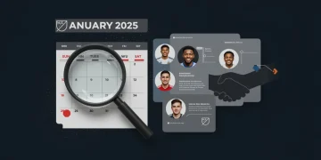 MLS Transfer Window 2025: Director Strategies for Success Strategic planning for MLS transfer window in January 2025 with abstract elements.