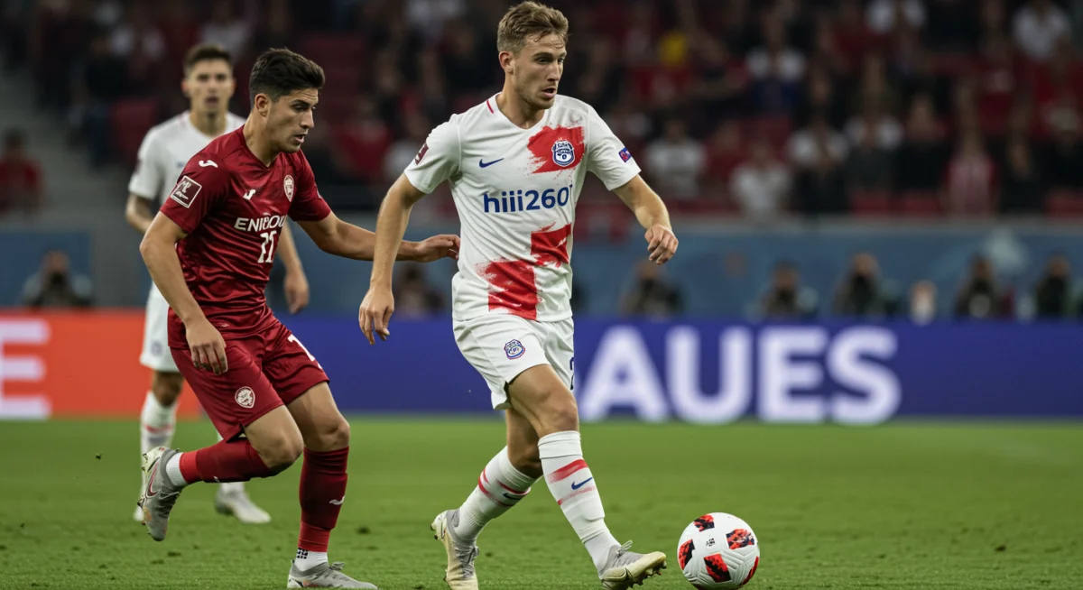 US-born talent dribbling past a defender in a high-stakes European league match.