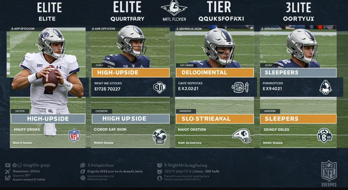 Visual representation of 2026 quarterback tiers for fantasy football draft analysis.