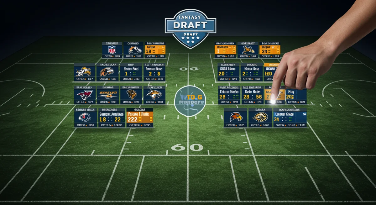 Fantasy football draft board with player PPG projections