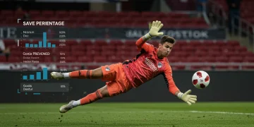 MLS Goalkeeper making a diving save, illustrating performance metrics