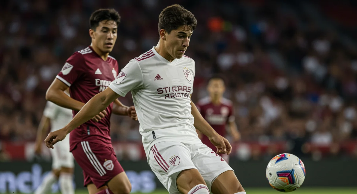 MLS rookie making a decisive play in a professional soccer match.