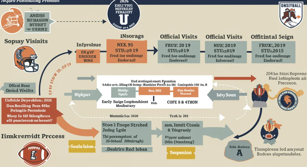 Infographic illustrating college football recruiting timeline and key dates